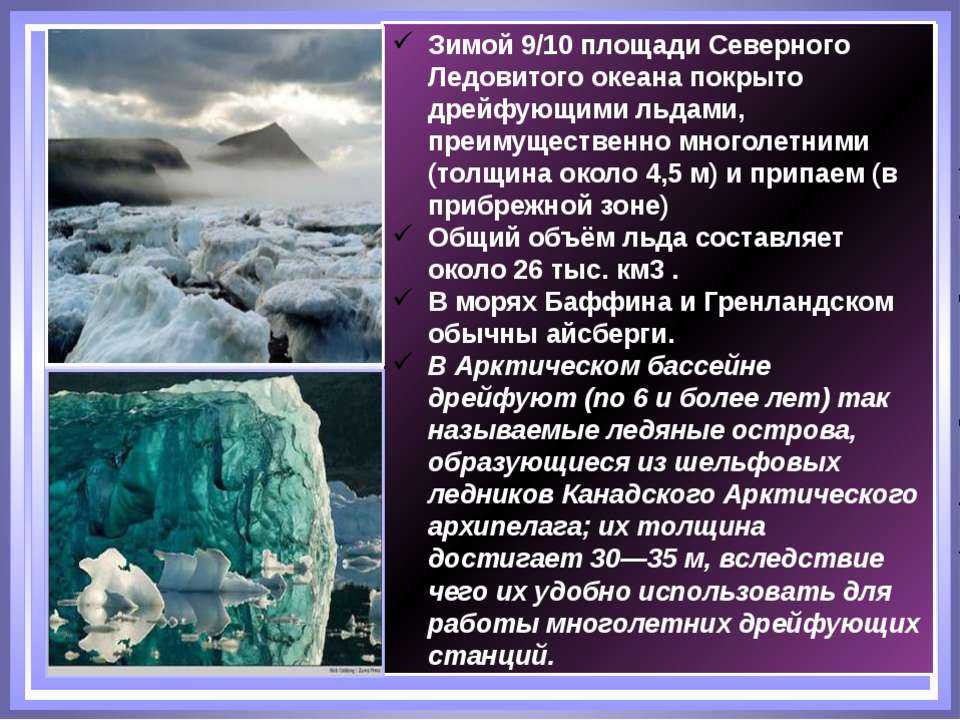 Северный ледовитый океан: географическое положение, площадь и другие характеристики