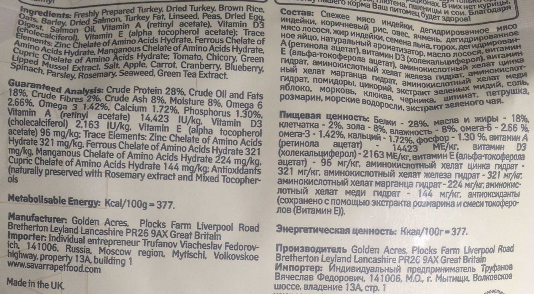 Савара (savarra) корм для собак: отзывы, состав и цен