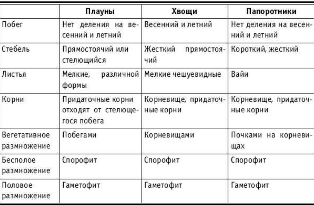 все сходства и различия мхов, плаунов и хвощей Мохообразные, плауновидные и хвощевидные Общая характеристика сходств и отличий Доклад и сообщение